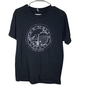 Magnolia Waco TX Silos Graphic T-Shirt Mens Medium Charcoal Gray Heathered Tee